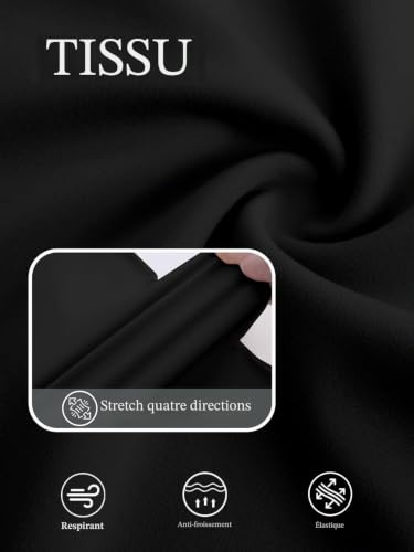 Glacspyg Dames Haute Taille Droite Pantalons de Loisirs Elastique Business Pantalons de Travail Elastique Stretch Pantalons Larges avec Poches Noir S – vue 5
