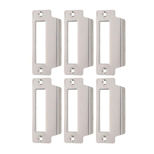 TEHAUX 6 Piezas Placa de Refuerzo para Puerta con de Pestillo Acero Inoxidable Resistente para Seguridad y Privacidad Puertas de Entrada Fácil Instalación sin Necesidad de Taladrar