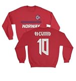 Tutiinca Norway Soccer Fans Odegaard 10 Jersey Style Unisex Crewneck Sweatshirt (Red, Medium)