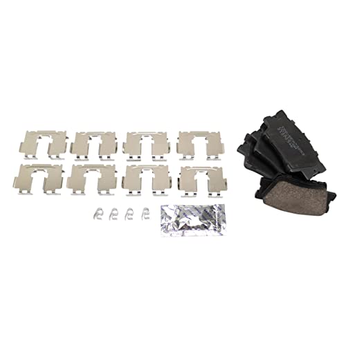 Image of TRQ Performance Rear Brake Pad and Rotor Set Ceramic Slotted Drilled Coated Calipers Compatible with 2007-2012 Lexus ES350 2008-2012 Toyota Avalon 2007-2011 Camry