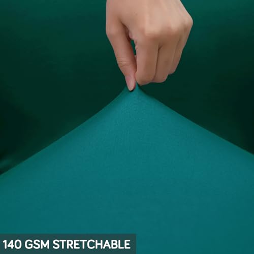 Image of HOKIPO 'SereneSolids' 140 GSM Office Chair Cover for Executive High-Back Chair - Stretchable Fabric, Washable & Anti-Slip - Fits Big & Tall Office Chairs, Teal (AR-5220-TEAL-L)