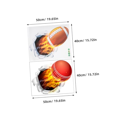 Vinilos deportivos 3D adhesivos para pared 2 piezas miniatura 2