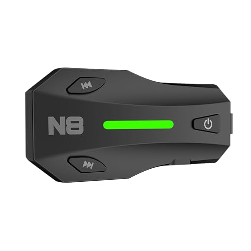 NYTALK N8 8 Riders Group Mesh Motorcycle Intercom, 2000m Motorcycle Bluetooth Headset V5.4 with Audio Multitasking/Music Sharing, 45mm Helmet Speakers Communication Systems for ATV/Snowmobile/Ski