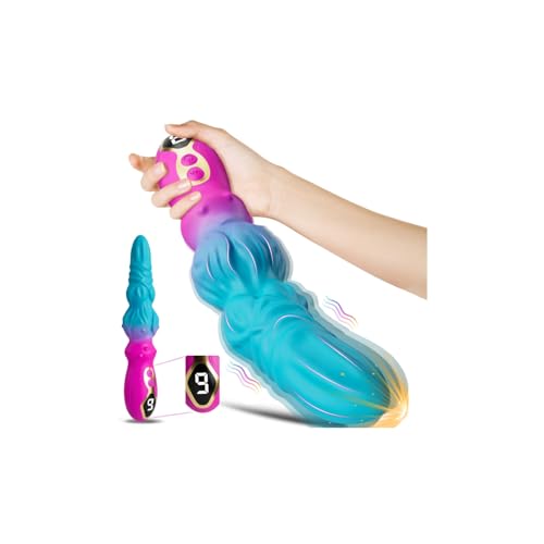 24cm Monster Dildo Vibrator Diloschwanz für Frauen Männer G-Punkt & Prostata Stimulation Vibratorenset mit 9 Vibrationsmodi & LED-Anzeige Sexspielzeug mit Klitorisstimulation