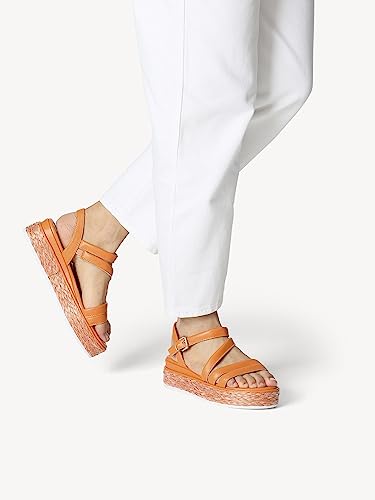 MARCO TOZZI Women's Wedge Sandal, Wedge Heel, Soft Feel Me Footbed, Ideal for Business and Leisure, orange, 7 UK - Image 5