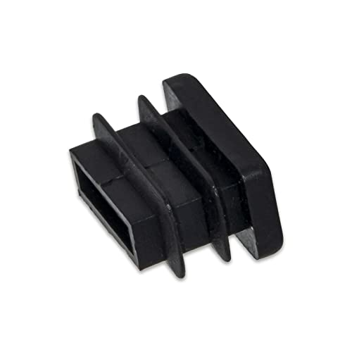 Image of Flyshop 8 Pack Black Chair Glide Inserts Plastic Plugs Rectangle Pipe Tubing End Caps 10 x 15 mm, 3 /8 inch x 5 /8 inch
