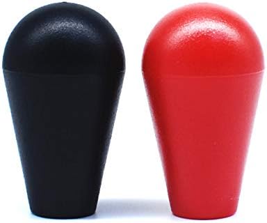 Arcity 2 piezas Arcade Joystick Oval Bat Top Topper Perilla de bola superior estilo americano negro y rojo para Zippy SANWA SEIMITSU Arcade1up