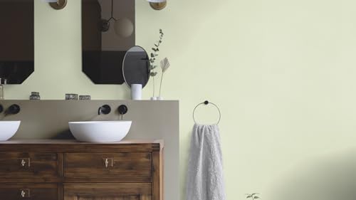 Papier peint intissé vert clair Rasch pour masquer les défauts du mur aspect lin