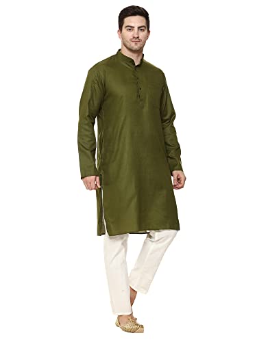 Image of ITOS365 Men Cotton Blend Kurta Pyjama Set Party Fashion Regular Ethinic Wear Indian Dress Gift for Men