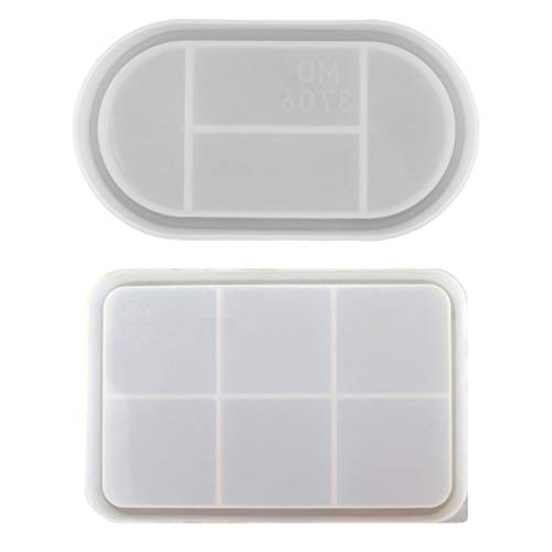 2Pcs Epoxy Resin Molds Big & Small Tray Silicone Molds for DIY Resin Home Decor