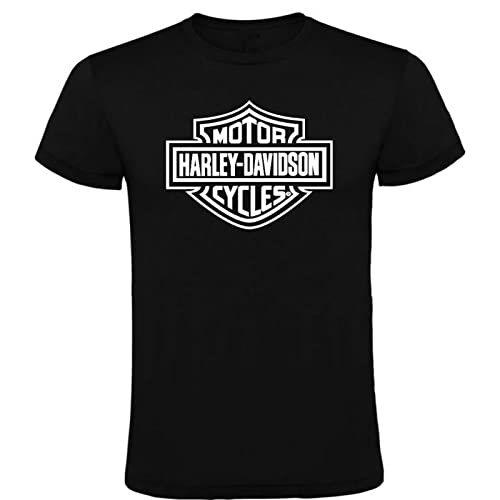 Schwarz Harley Davidson Logo T-Shirt Herren 100% Baumwolle Größen S M L XL XXL Kurzarm Schwarz XL