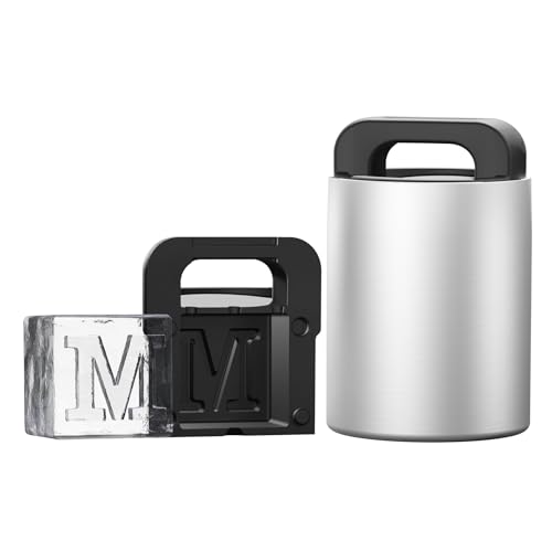Letter M Monogram Clear Ice Cube Maker, 2