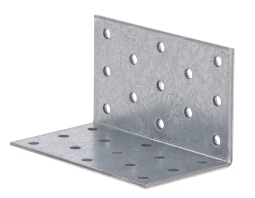Alberts 353094 Ángulo de chapa perforada, galvanizado sendzimir, 60 x 60 x 100 mm, juego de 20