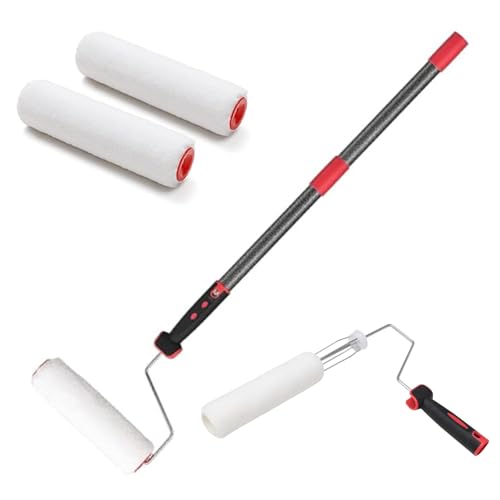 Rouleau de Peinture, 80 cm, Barre Télescopique, Rouleau de Peinture Multifonction, Kit avec...