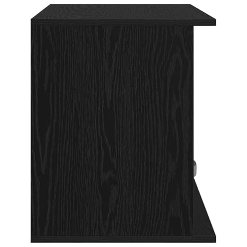 Meuble bas moderne aspect chêne noir table TV en bois composite robuste - 8