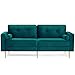 Produktbild VASAGLE 3-Sitzer Sofa, Couch für Wohnzimmer, Bezug aus Samt, für Wohnungen, kleinen Raum, Holzgestell, Metallbeine, einfacher Aufbau, modernes Design, 183 x 78 x 88 cm, petrolfarben LCS001Q02