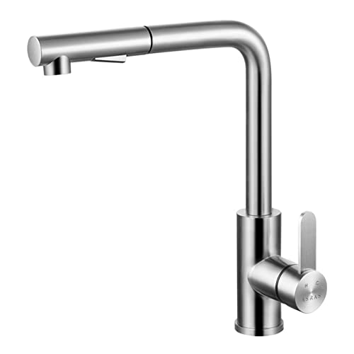 Grifo de cocina con pulverizador extraíble de acero inoxidable 360