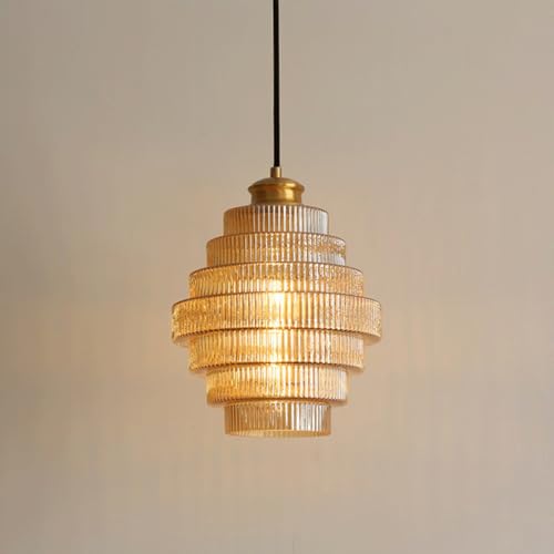 Suspension E27 à montage encastré, lustre industriel en verre créatif