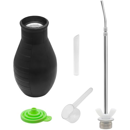 SAMGUYUE Diatomaceous Earth Powder Duster, Extendable Long Tubes from 9" to 22", Garden Powder Spreader Applicator Dispenser, 8 oz Bulb Duster Sprayer Insect Duster for Organic Gardening Agricultural