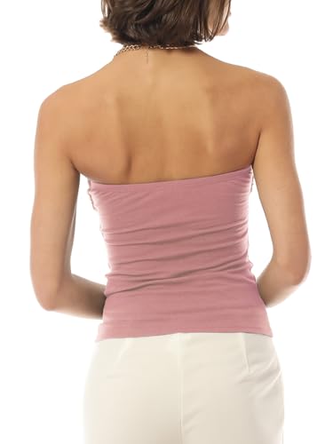Image of MixMatchy Women's Stretchy Strapless Tube Top Y2K Bandeau Top