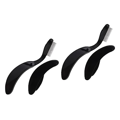 NOLITOY 2sets Professional Eyebrow Eyelash Combs Set Girl Makeup Tool Lash Separator Stainless Steel 2pcs*2
