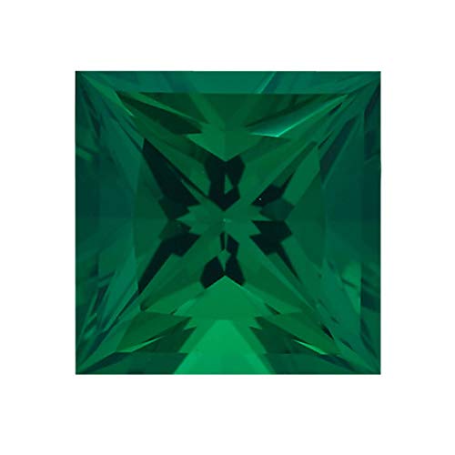 Instagem 1.82-2.86 Cts of 8x8 mm AAA Princess Russian Lab Created Emerald (1 pc) Loose Gemstone