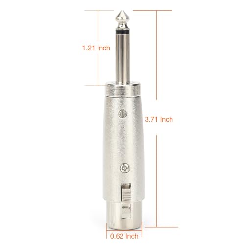 Image of MX XLR Female to 1 /4 inch (6.35mm) TS Male Adapter - Balanced Audio Connector for Mixer, Amplifier, Microphone - 2 Pack