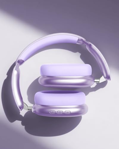 Image of Wentronic Y02 Active Noise Cancelling Headphones, Wireless Over-Ear Bluetooth 5.4 Headphones with Microphone, 60H Playtime, Hi-Res Audio, Big Bass, Foldable Lightweight for Travel Home Office, Purple