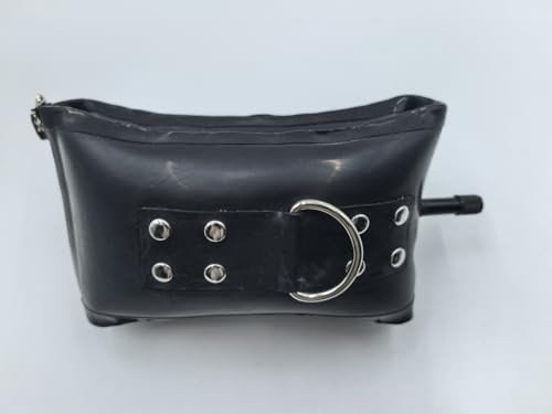 Aufblasbares Latex BDSM Halsband – Fesselhalsband mit Nieten, stufenlos anpassbar, schwarz – Halskrause für Bondage Fetisch Spiele, ergonomisch und langlebig