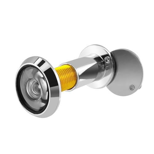 BlingKingdom Door Viewer with Privacy Cover Peephole Viewer 14mm Diameter 35-50mm Length Security Spy Hole Door Peephole for Home Office Hotel (Silver)