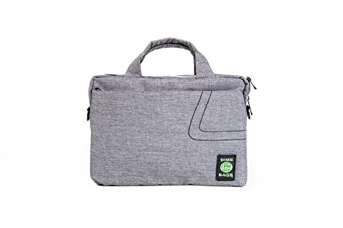 DIME BAGS Laptop Bag with Padded Interior, Multi-Pockets & Adjustable Crossbody Strap, Durable Hempster Commuter Shoulder Bag, Soft Sleeve for Tablet or Computer, Side Hustler (15 inch, Stone)