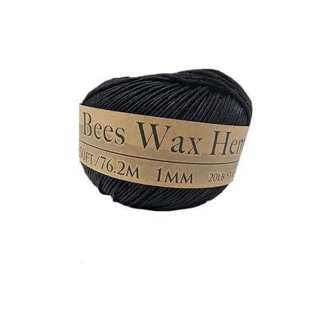 Hemptopia, 250 Feet of Bee's Wax Black Hemp Wick Twine, Perfect for Candle Making, Arts and Crafts, Jewelry, Beading and Bakers Twine Cover