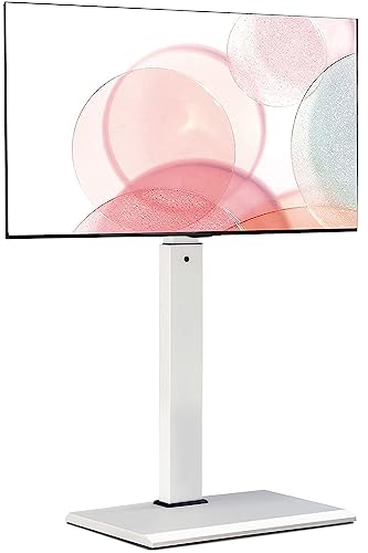 FITUEYES Supporto TV Da Tavolo Per 19-43 Pollici – Girevole, Altezza Regolabile, Base In Vetro Temperato 8mm