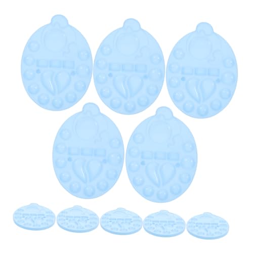 Housoutil 10pcs Cartoon Sheep Paint Lightweight Color Mixing Plates for Watercolor Pigment Portable Painting Supplies for Artists Students Cute Design for Easy Travel