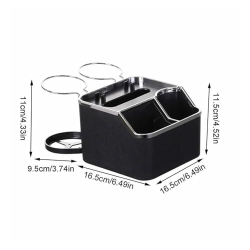 Portavasos organizador para apoyabrazos de carro negro miniatura 7