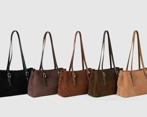 2025 Women's Slouchy Vintage Suede Tote Bag Trendy Shoulder Hobo Purse for Fall Winter Casual Work Use4