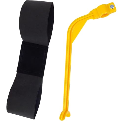 Amy Sport Golf Swing Training Aid Wrist Hinge Adjustable Arm Band with Hanger Smartball Connection Band for Correction, Men Women Ball Between Arms Practice Tool (Black Arm Band+Yellow Trainer)