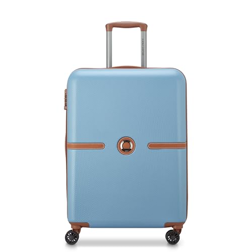 Image of DELSEY PARIS Juliette 65.5 cms Medium Check-in ABS /Polycarbonate Hard Sided 8 Wheels Spinner Suitcase /Trolley Bag for Travel with TSA Lock- Blue