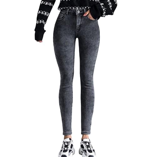 Generisch Damen Jeans,Damen Jeggings Stretch - Slim Fit Skinny Jeans mit Hoher Taille Lässige Stylische Denim Hose für Frauen Female Bequem & Dehnbar Pant Bleistiftjean
