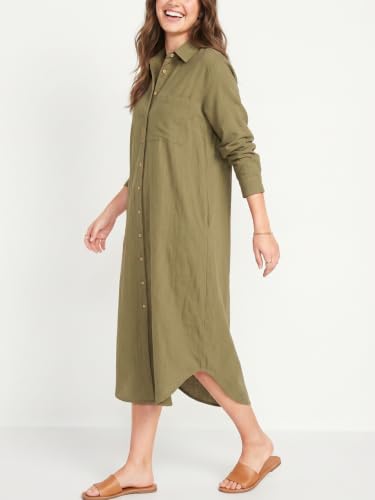 Image of Kuraki Women's Casual Print Button Front Maxi Shirt Dress