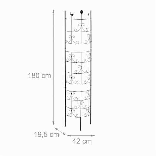 Enrejado para plantas trepadoras celosía de exterior de metal negro de 180 cm 5