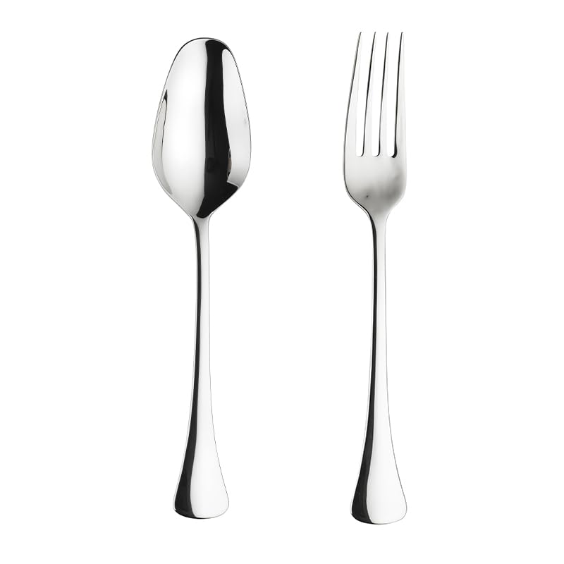PINTINOX - Posate da Insalata Inossidabilli, Cucchiaio e Forchetta per Servire Insalata Serie Carlton, Acciaio Inox 18/10, Set 2 Pezzi