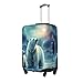 QSMBNET Travel Luggage Cover Polar Bears Northern Lights Spandex Suitcase Protector Washable Baggage Covers Fashion Elastic Scratch-Resistant Luggage Cover Protector Fits 18-32 Inch Luggage