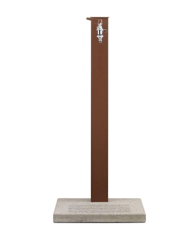 Belfer 42QRRB Fontana A Colonna Con Base In Cemento Doppio Rubinetto Gancio Porta Gomma Dell'Acqua Colore Tortora - Foto 11