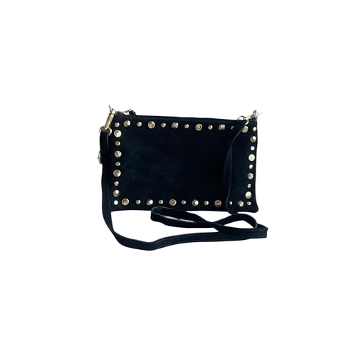 Imagen de Bolso cartera bandolera piel con tachuelas