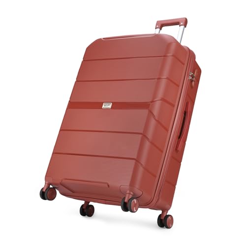 Image of VIP Pristine Check-in Hard-Sided Trolley Bag - 71cm for Travel (Large, Deep Red)