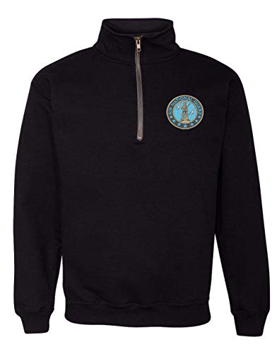 ALLNTRENDS Adult Zip Collar Sweatshirt US Air National Guard Embroidered Top