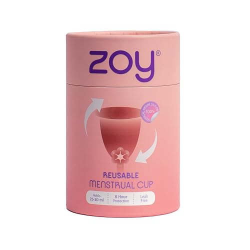ZOY Menstrual Cup Medium for Women | Reusable Period Cup for 8-Ho...