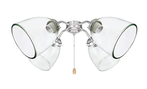 Image of Aspen Creative Clear 23073-4 Transitional Style Replacement Glass Shade, 2-1 /8 inch Fitter Size, 5-1 /2 inch high x 4-5 /8 inch Diameter, 4 Pack