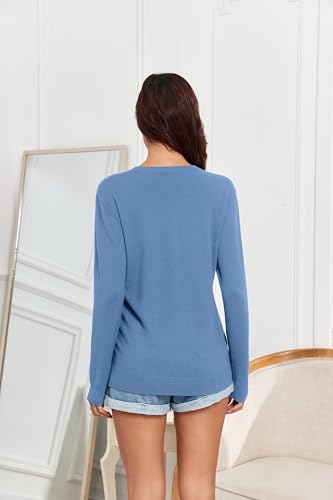 Image of TASAMO Women's Lightweight Button Down Cardigan Sweaters Long Sleeve Classic V Neck Knit Soft Shrugs with Pocket